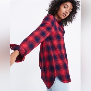 Madewell Flannel Ex-Boyfriend Shirt in Albion Plaid